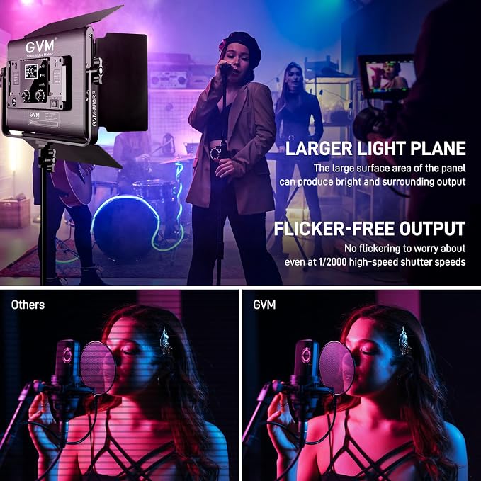 GVM RGB LED Video Light with Bluetooth Control, 60W Photography Studio Lighting - Image 5