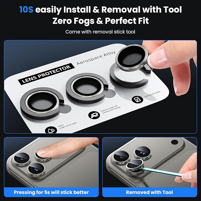WSKEN for iPhone 17 Pro/iPhone 17 Pro Max Camera Lens Protector - Image 6