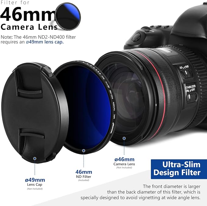 NEEWER 46mm Variable ND Filter ND2-ND400, Neutral Density Filter, Water and - Image 9
