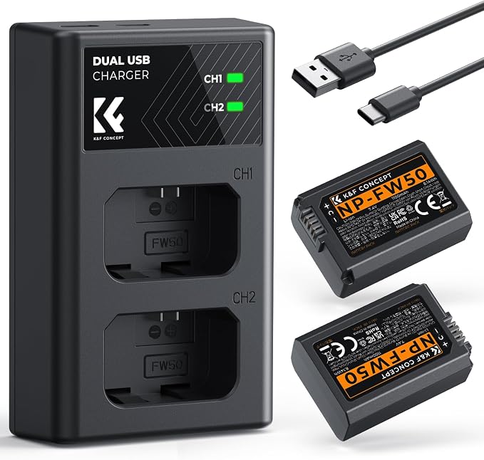 K&F Concept NP-FW50 Battery and Dual Slot Charger - Image 8