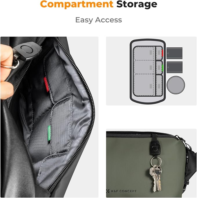 K&F CONCEPT Camera Sling Bag Crossbody Bag Waterproof Camera Shoulder Backpack - Image 4