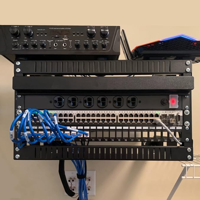 RIVECO 4U 19" Wall Mount Network Rack – 17.7" Deep 2 Post Open Frame Cabinet - Image 6