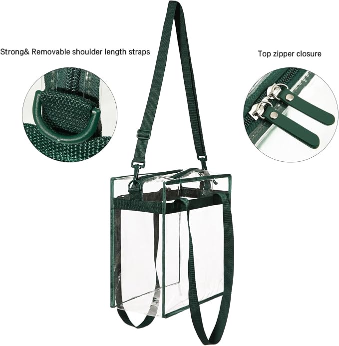 BAGAIL Clear Bags 12x6x12 Stadium Approved Clear Tote Bag - Image 2