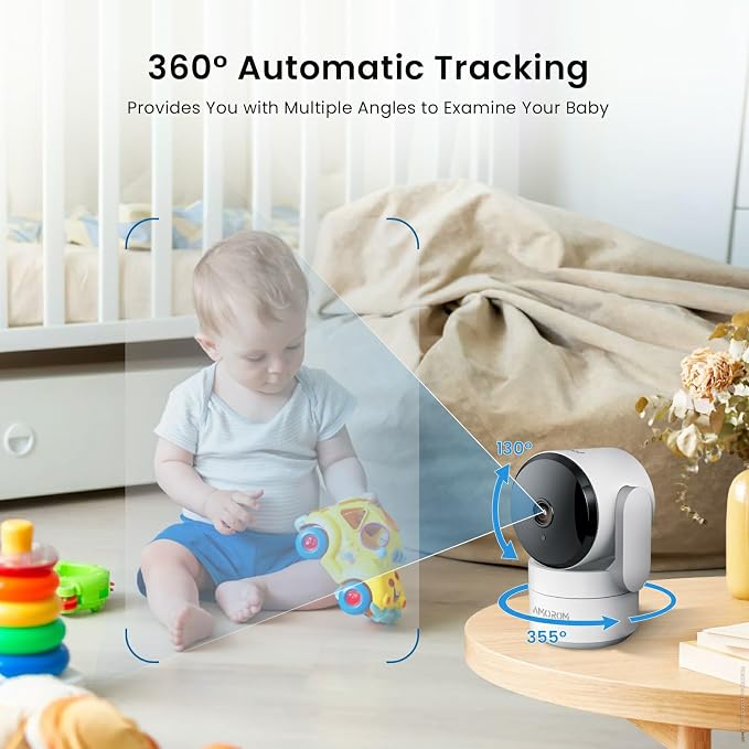 AMOROM 2K Pan-Tilt Indoor Security Camera, 360° Pet/Dog Monitoring, Motion - Image 4