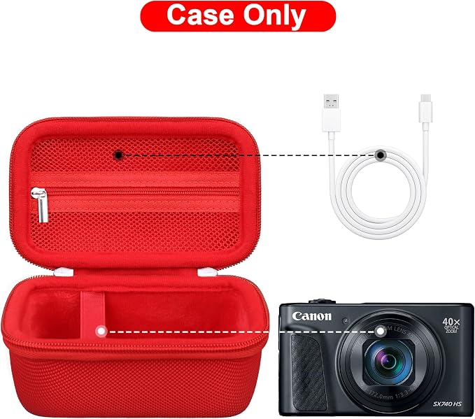 Canboc Carrying Case for Canon PowerShot SX740/ SX730/ SX720/ SX620/ G7X Mark - Image 2