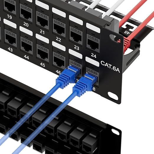 iwillink 10Gbps Cat6A Patch Panel 48 Port, 2U Keystone Patch Panel UTP 19-Inch by IWILLINK