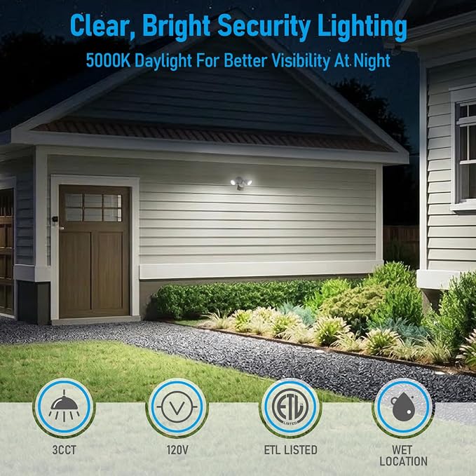LEONLITE 3CCT LED Security Light, Motion Sensor Outdoor Lights, Dusk to Dawn - Image 5