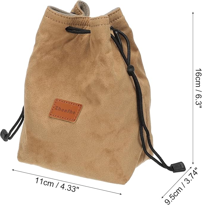Patikil S Size Drawstring Lens Case Flannel Camera Handbag - Image 2