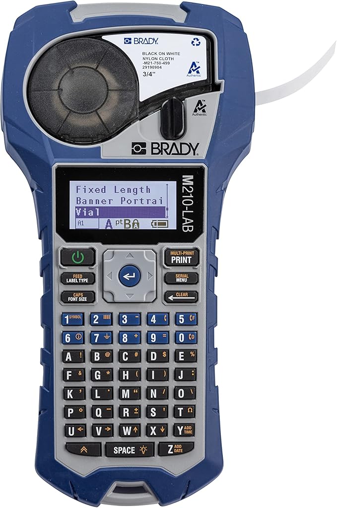Brady M210-LAB Portable Label Printer, 9.5 in H x 4.5 in W x 2.5 in D by BradyCorp