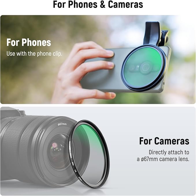 NEEWER 67mm Clip On Black Diffusion 1/4 Filter - Image 6