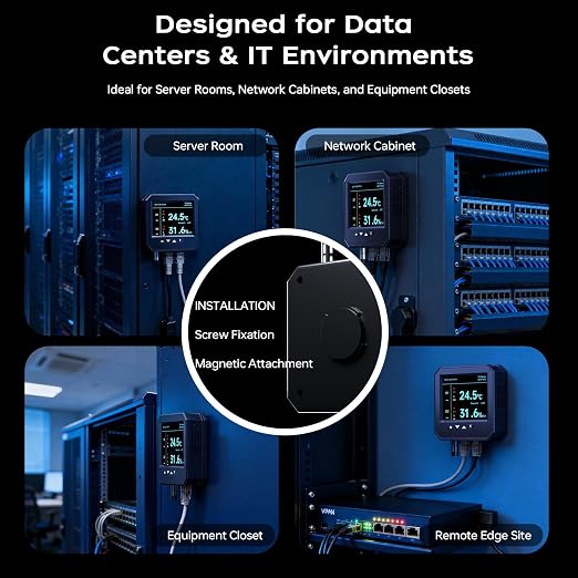 Ethernet Server Room Temperature Monitor, PoE Server Rack Temperature Humidity - Image 8