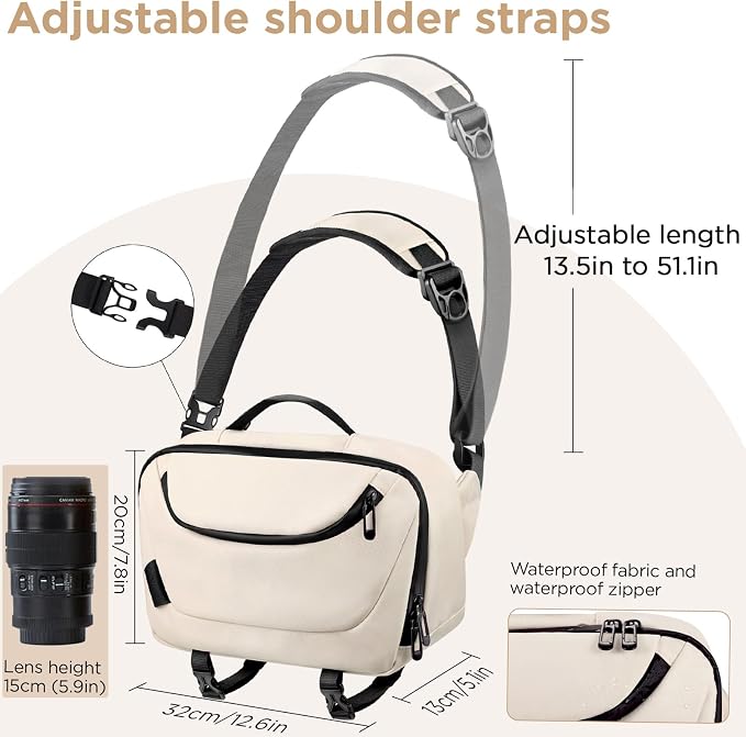 TAAOKA Camera Sling Bag, Waterproof Camera Case - Image 3