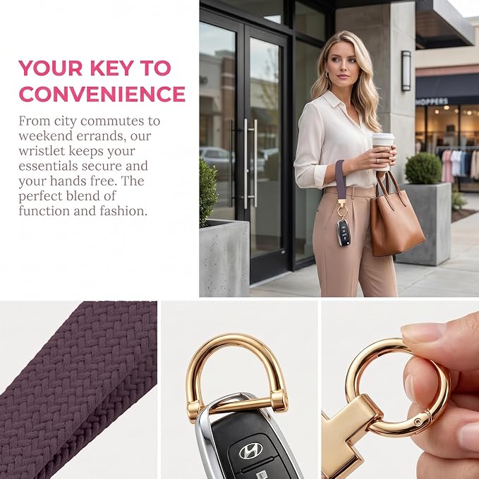 Weixiltc Keychain Wristlet for Women, Elastic Woven Lanyard - Image 2