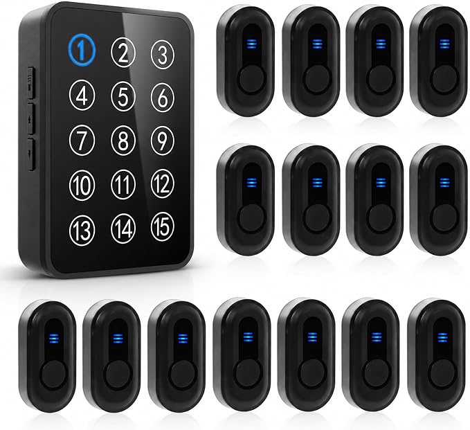 Wireless Caregiver Pager - 500ft Range Nurse Call System by SANJIEGuardSecurity