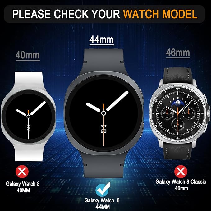 SiHPuoy 4 Pack for Samsung Galaxy Watch 8 Screen Protector 44mm Tempered Glass - Image 2