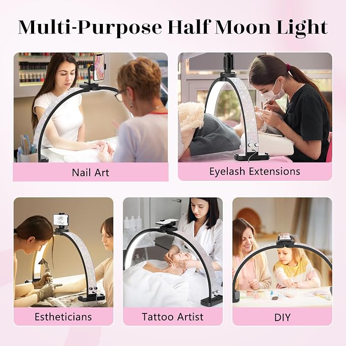 Half Moon Manicure Table Light: 31-inch Half Moon Light - Image 3