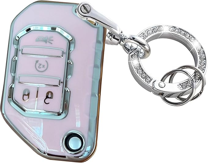 Keyless Entry Systems for Jeep Key Fob Cover Fits for Jeep Wrangler JLU JL by Rilnaewn