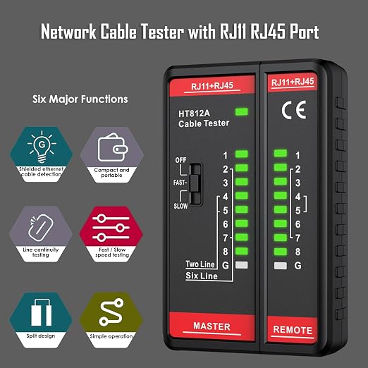 Network Cable Tester with RJ45 RJ11 Port, Ethernet Cable Tester, Ethernet - Image 2