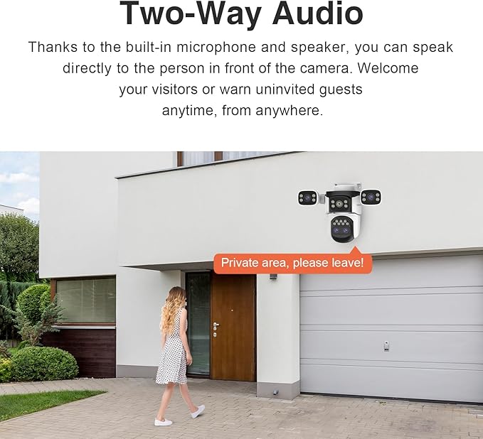 EVERSECU 10x Hybrid Zoom Quad Lens WiFi PTZ Security Camera, Triple Cameras in - Image 7