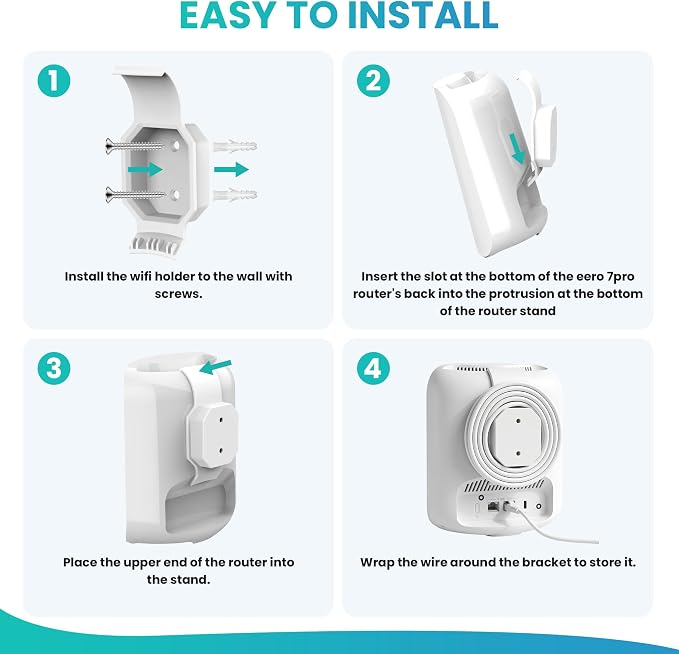 Wall Mount Holder for eero Pro 7 Router Mesh Wi-Fi System – No Messy Wires - Image 5