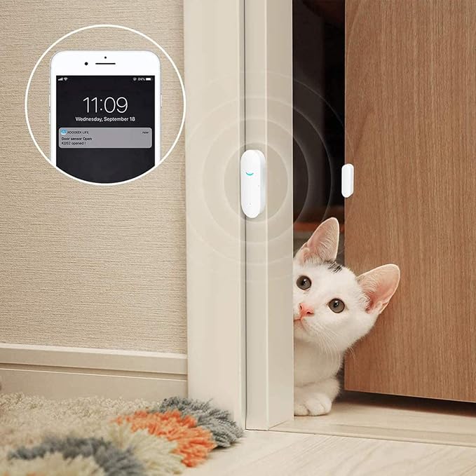 2-Pack WiFi Door and Window Sensors, Tuya Smart Alarm - Image 6