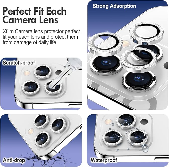 for iPhone 14 Pro/14 Pro Max Camera Lens Protector Bling, 9H Hardness - Image 3