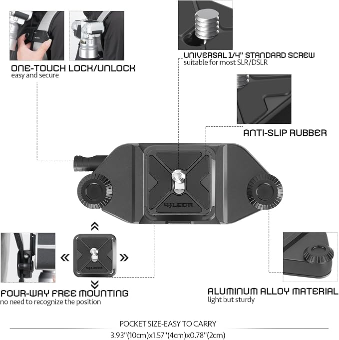 V1 Camera Clip Kit with Quick Release Plate, Capture Camera Clip - Image 2