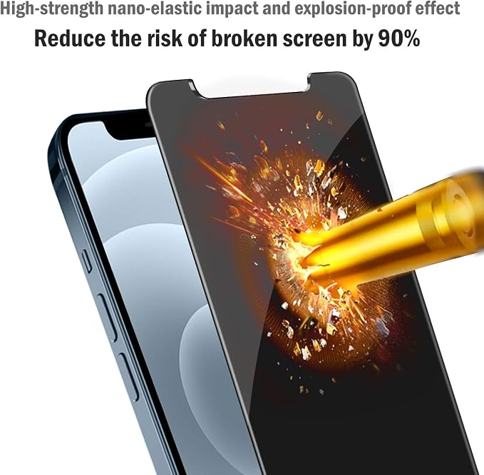 QHOHQ Privacy Screen Protector for iPhone 12 Pro Max 6.7 Inch, Anti-Spy - Image 5