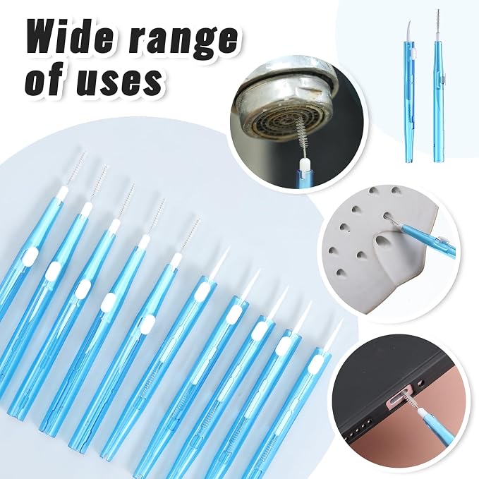 10Pcs Cell Phone Cleaning Kit, Dual Head Anti-Clogging Nylon Brushes Hook - Image 4