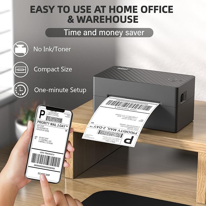 PEDOOLO Label Printer, 4x6 Shipping Label Thermal Printer - Image 3