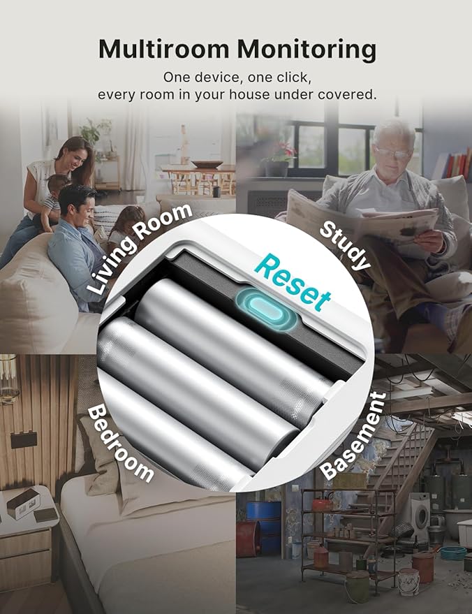 X-Sense Radon Detector, Audible & Visual Alerts, One-Touch Reset, Stores Up to - Image 4