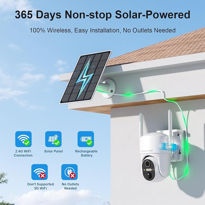 Solar Security Cameras Wireless Outdoor, Free Cloud Storage, WiFi Cameras - Image 2