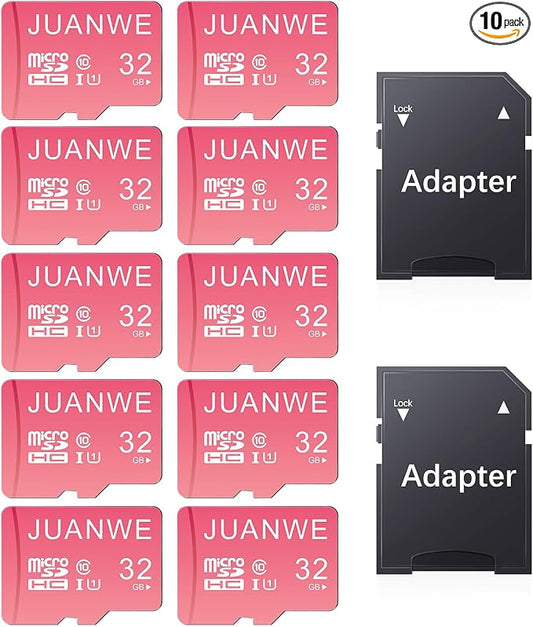 JUANWE 32GB Micro SD Cards 10 Pack Memory Card, SDHC High-Speed U1 SD Card by JUANWE