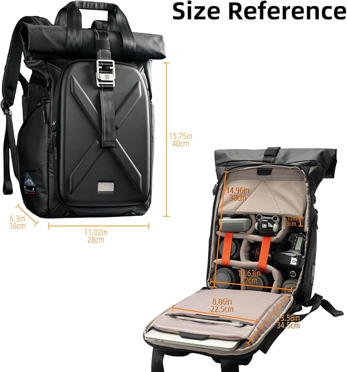 Besnfoto Hardshell Camera Backpack, DSLR SLR Mirrorless Camera Bag Waterproof - Image 6