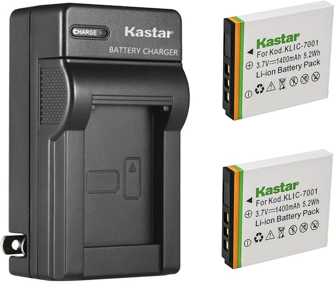 Kastar 2-Pack K7001 Battery and AC Wall Charger Replacement by Kastar