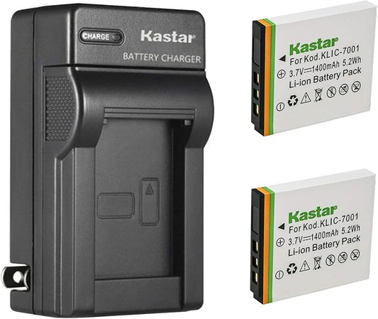 Kastar 2-Pack K7001 Battery and AC Wall Charger Replacement by Kastar