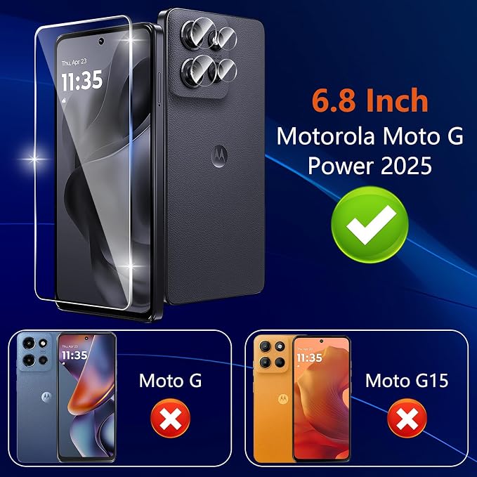 Designed for Motorola Moto G Power 5G 2025 Tempered Glass Screen Protector + - Image 2