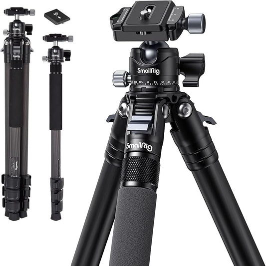 SmallRig AP-10 Carbon Fiber Tripod, 52.4" Lightweight Compact Camera Tripod by SmallRig