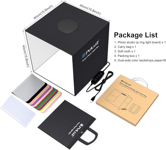 PULUZ Photo Light Box, Tri-Color Dimmable Light Shooting Tent Box - Image 7