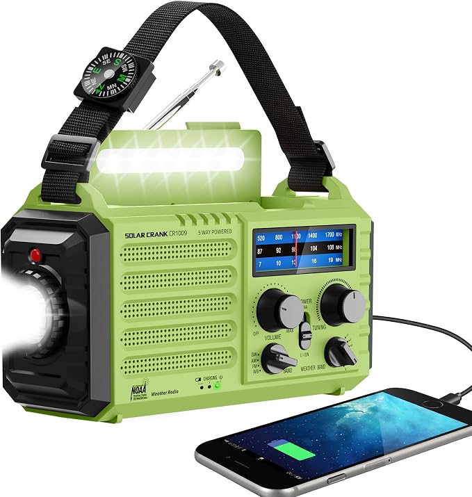 NOAA Weather Radio, Emergency Hand Crank Radio by Eoxsmile