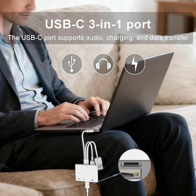 4-in-1 SD Card Reader for iPhone iPad Mac, USB-C+Lightning+USB 3.0 OTG Adapter - Image 6