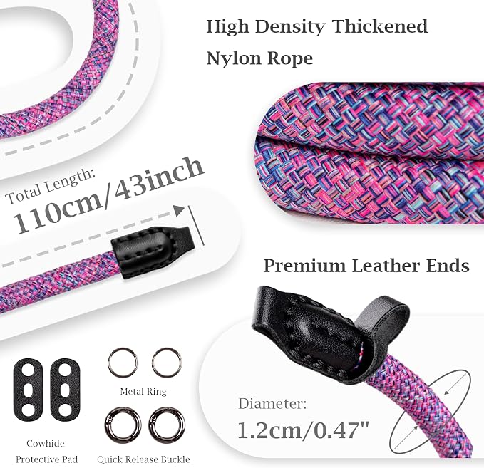 VOVMOEYA Nylon Braided Camera Rope Strap, Camera Neck Shoulder Strap - Image 3