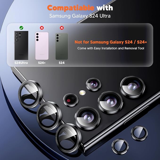 Hoerrye for Samsung Galaxy S24 Ultra Camera Lens Protector, Case-Friendly - Image 2