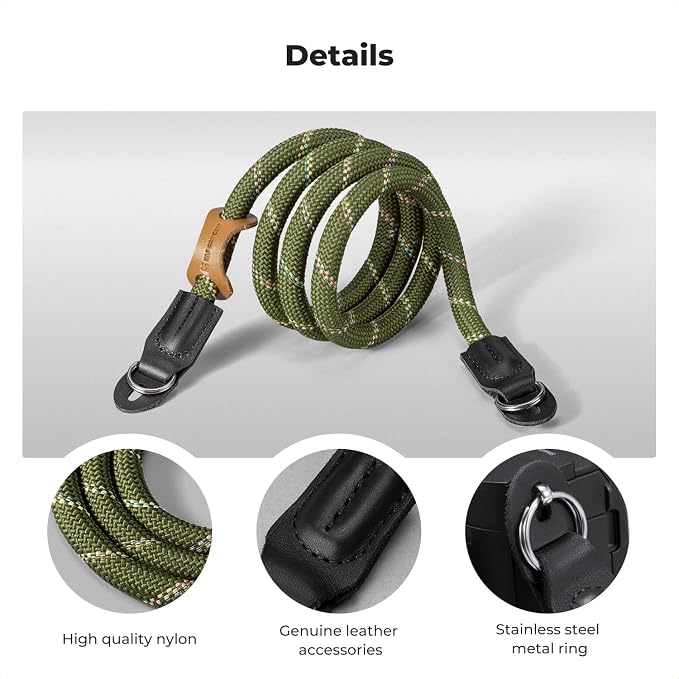 K&F CONCEPT Camera Neck Strap, 100cm Nylon Rope Camera Shoulder Strap - Image 5