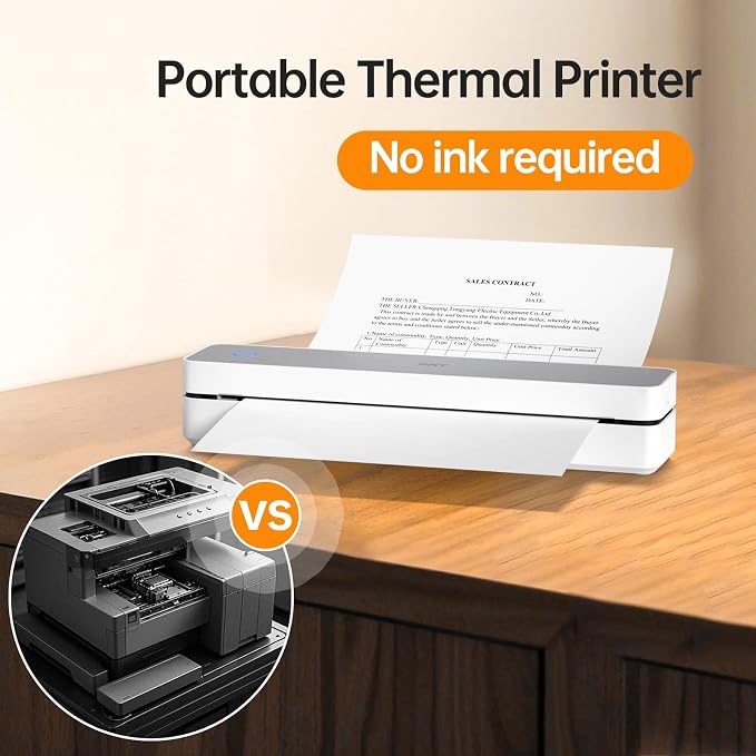 PRT Portable Printer Wireless for Travel, Support 8.5x11 US Letter&A4 Thermal - Image 4