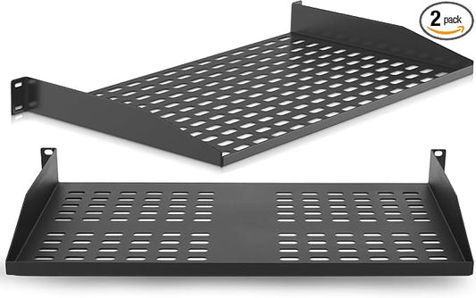 Pyle 2-Pc 1U Server Rack Shelf, Vented Shelves by PyleUSA