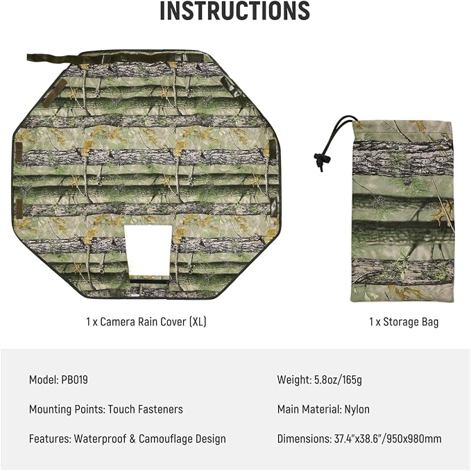 NEEWER PB019 Camera Rain Cover XL Large Waterproof Raincoat Protective Cover - Image 8