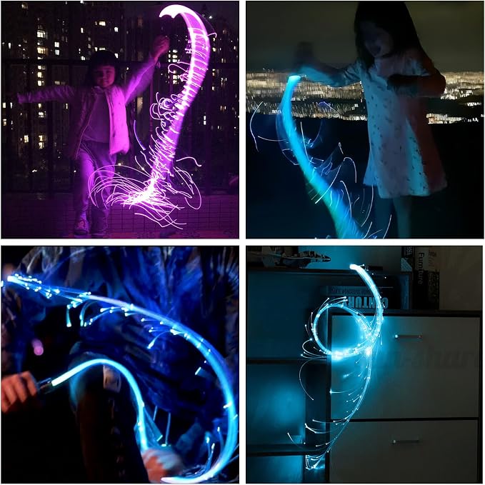 6ft LED Fiber Optic Whip Dance Space Whip - Image 3