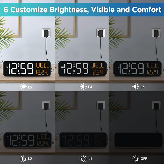 Peakeep Large Display Digital Alarm Clock - Image 3