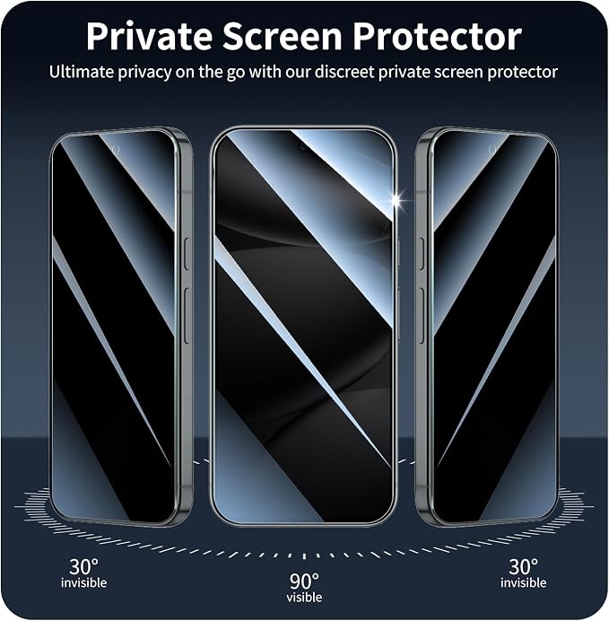 3+3+1-Pack, Privacy Screen Protector and Camera Lens Protector - Image 4